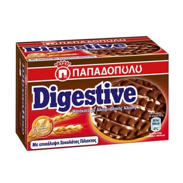 Παπαδοπούλου Digestive Μπισκότα Με Σοκολατα Γαλακτος 200gr