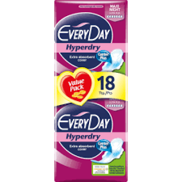 EveryDay Hyperdry Maxi Night Ultra Plus 18Τεμ