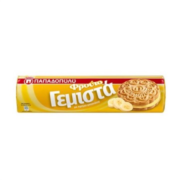 Παπαδοπούλου Μπισκότα Γεμιστά Μπανάνα 200gr