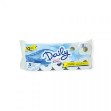 Daily Χαρτί Υγείας Τρύφιλλο 10 Ρολλά χ 120gr